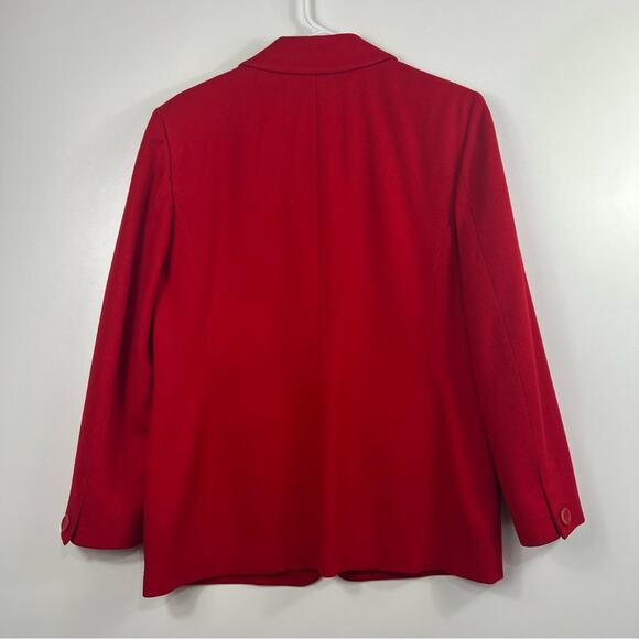Pendleton Vintage Red 100% Virgin Wool Made in USA Blazer Size 8 Office Holiday - Picture 9 of 10